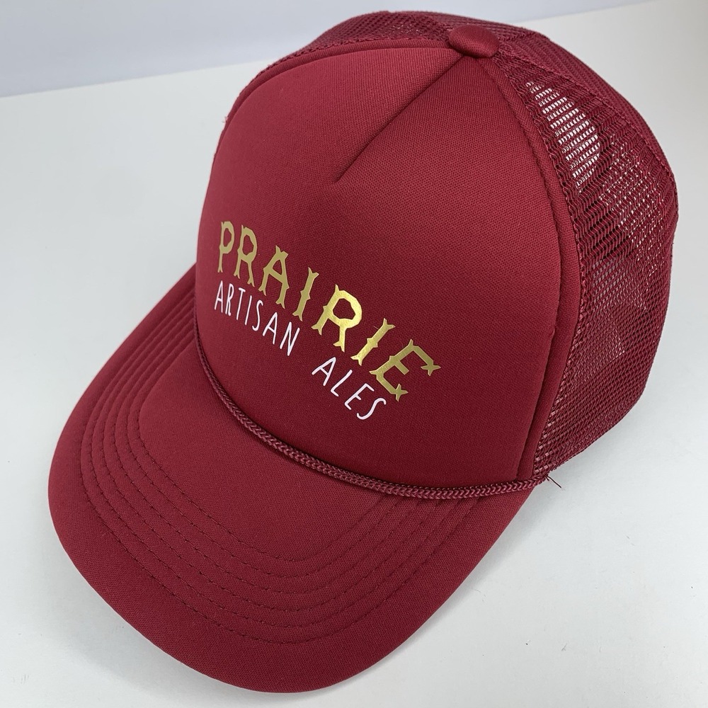 Prairie Artisan Ales Hat Red Adjustable Snapback Mesh Rope ChokoLids Trucker Cap